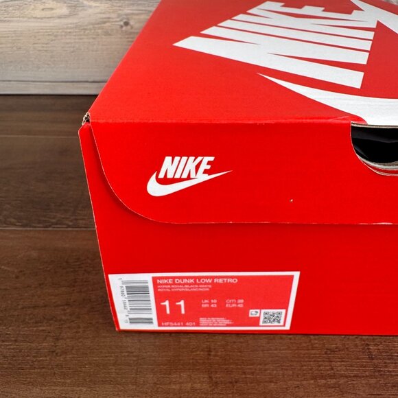 Nike Dunk Low Mens Size 11 Hyper Royal Black White HF5441 401 - Picture 9 of 9